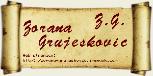 Zorana Grujesković vizit kartica